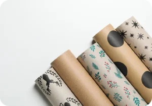 Ρολά χάρτινης eco-friendly συσκευασίας με εκτύπωση για συσκευασία δώρου ή eshop.